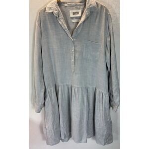 Grayson Frank & Eileen The Changemaker‎ shirt dress tiered Size XL (5) Gray L/S